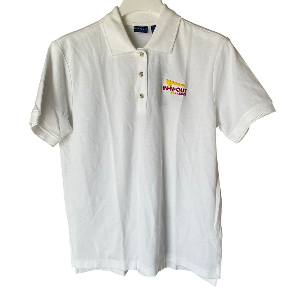 In-N-Out Men's White Performance Polo,‎ S